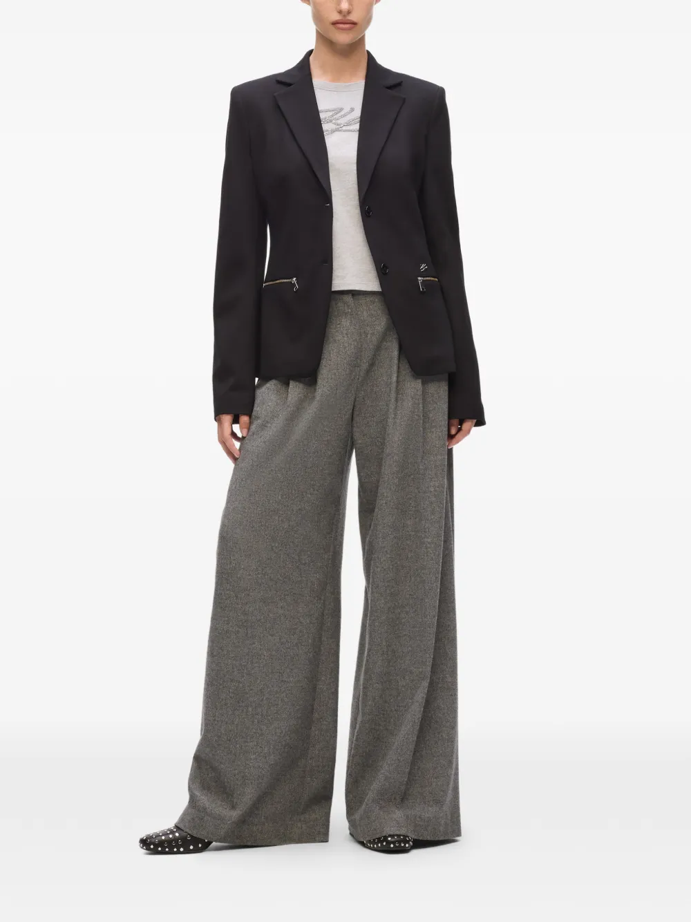  Karl Lagerfeld Button-up Blazer - Black 