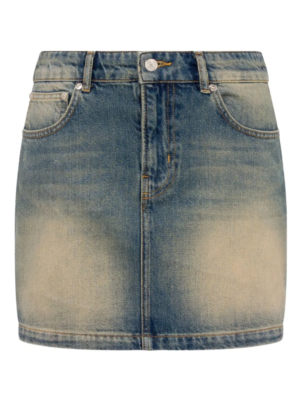 denim mini skirt