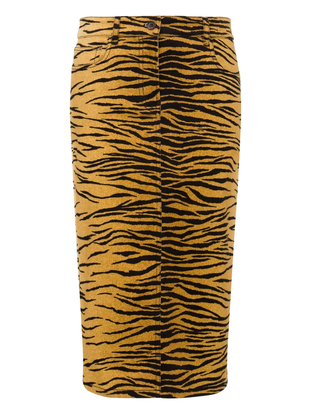 Shop Moschino Jeans Animal-pattern Midi Skirt