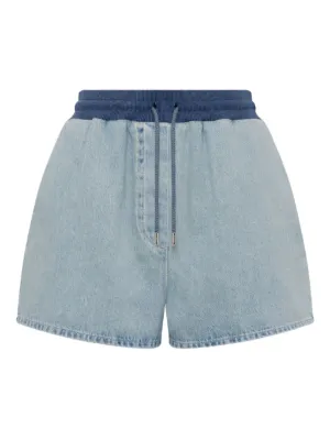 GANNI バイカラー デニムショーツ | グリーン | FARFETCH JP