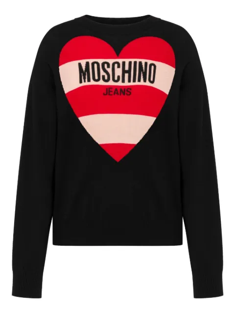 MOSCHINO JEANS intarsia-logo sweater