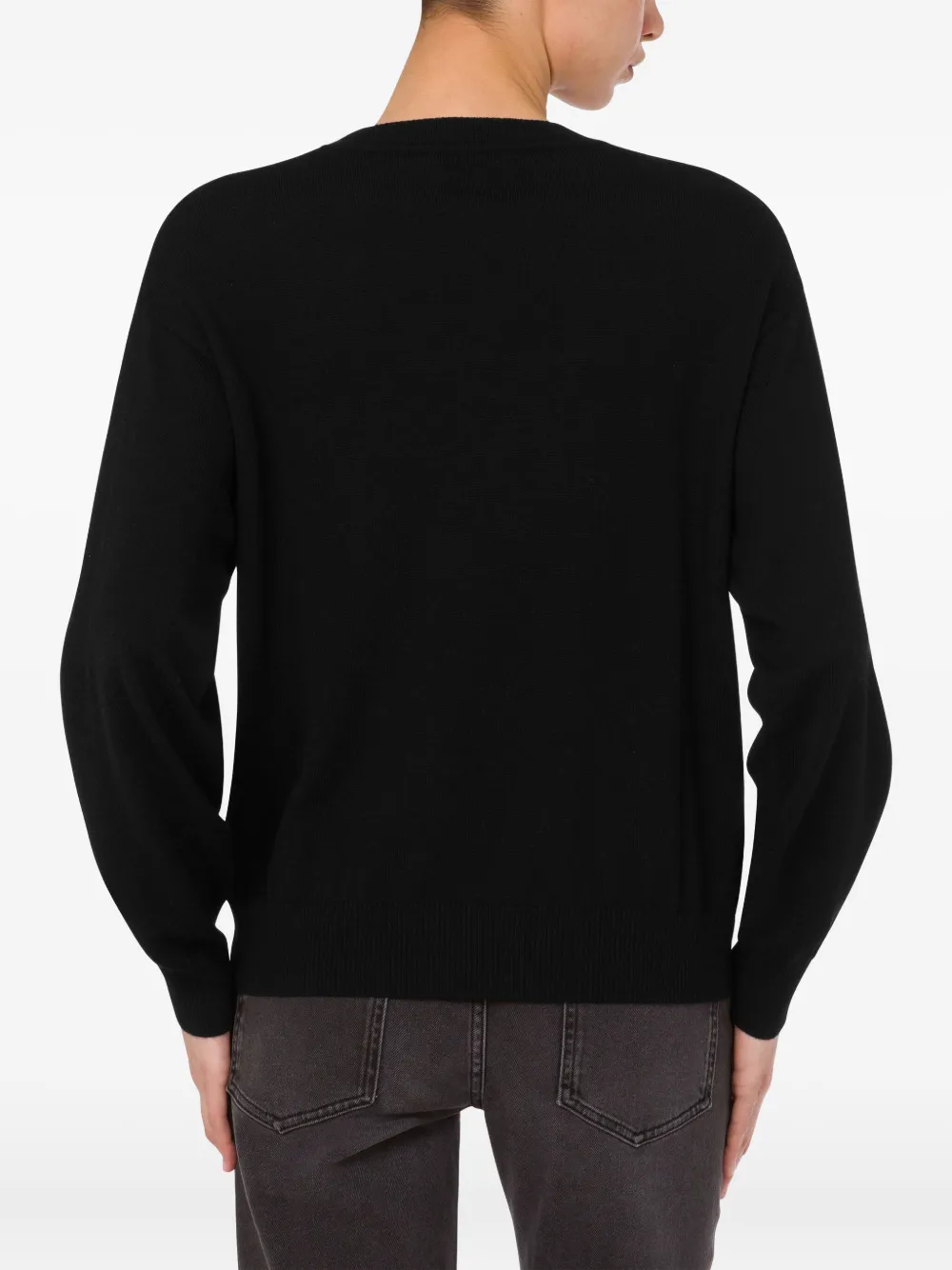 MOSCHINO JEANS Trui met intarsia logo Zwart
