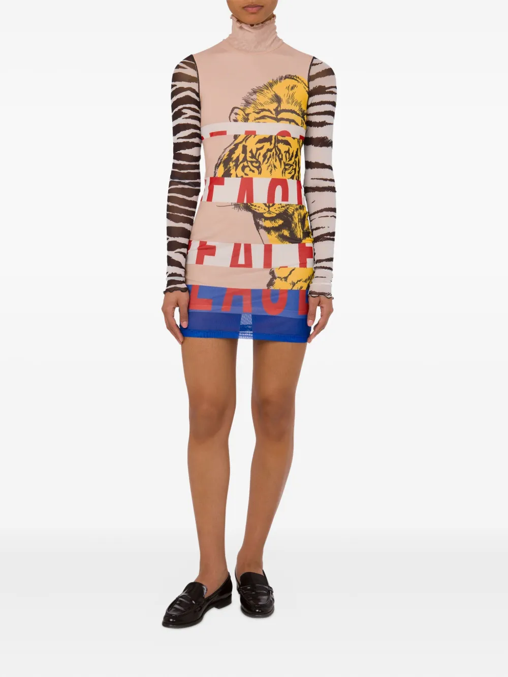 MOSCHINO JEANS graphic-print mini dress - Zwart