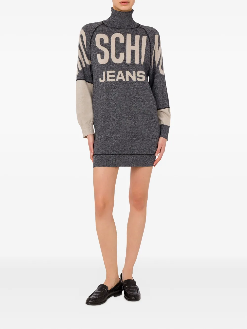 MOSCHINO JEANS Gebreide midi-jurk Grijs
