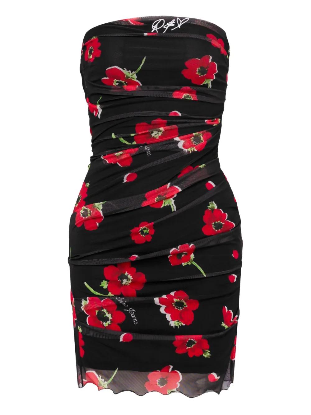 strapless mini dress