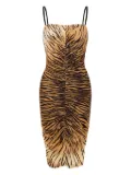 MOSCHINO JEANS zebra-print midi dress - Brown