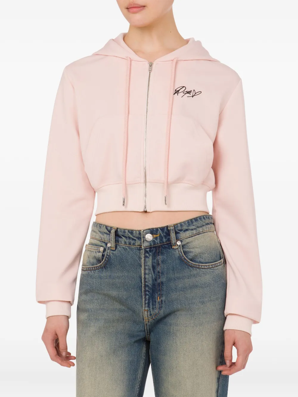 MOSCHINO JEANS logo-print hoodie - Roze