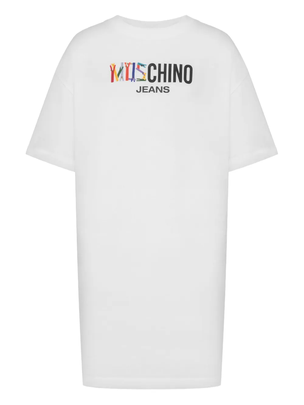 MOSCHINO JEANS Jurk met logoprint Wit
