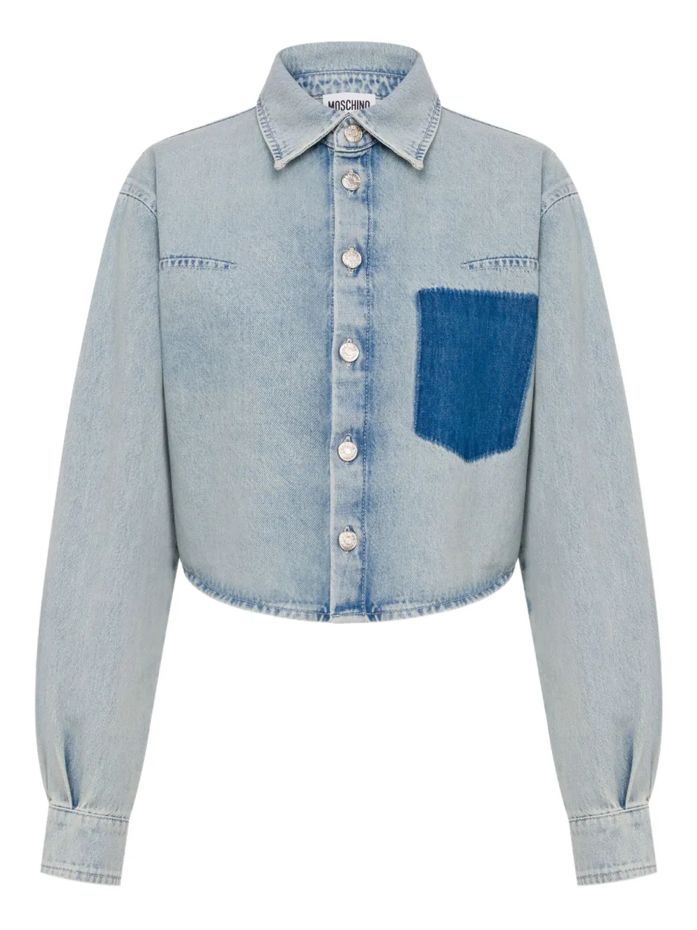 MOSCHINO JEANS Cropped spijkerblouse Blauw