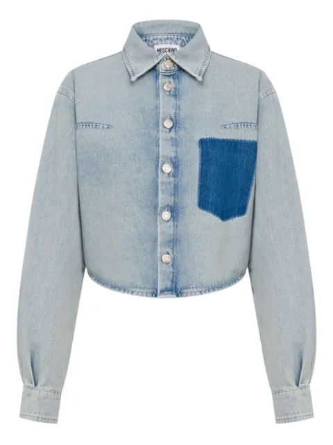 MOSCHINO JEANS cropped denim shirt 
