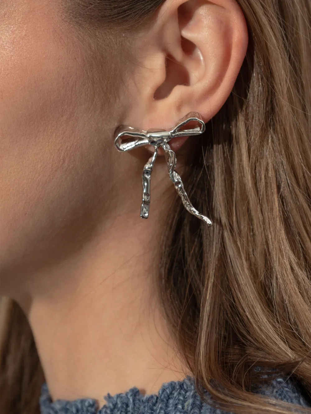 Marni bow-motif earrings - Zilver