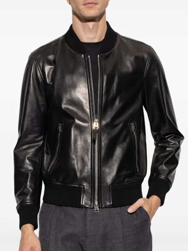 TOM FORD Leather Bomber Jacket | Black | FARFETCH