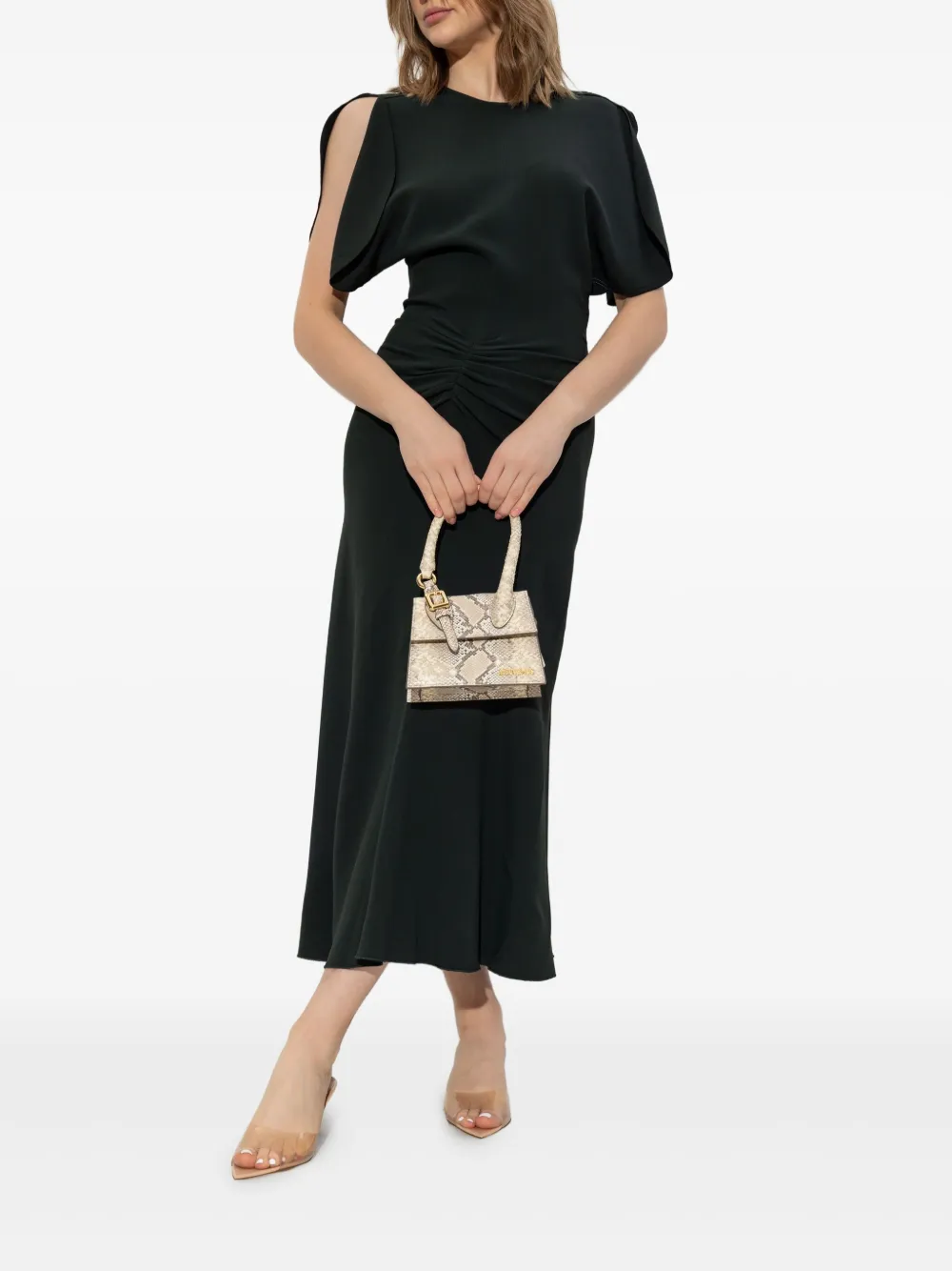 Victoria Beckham puff-sleeved dress - Zwart
