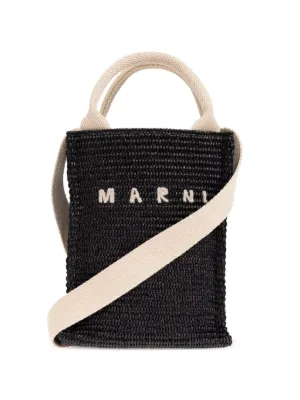 Marni ラフィア トート ミニバッグ | ニュートラル | FARFETCH JP