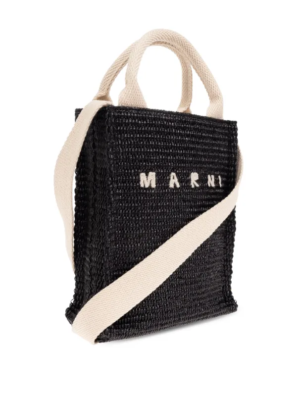 Marni ラフィア トート ミニバッグ | ブラック | FARFETCH JP