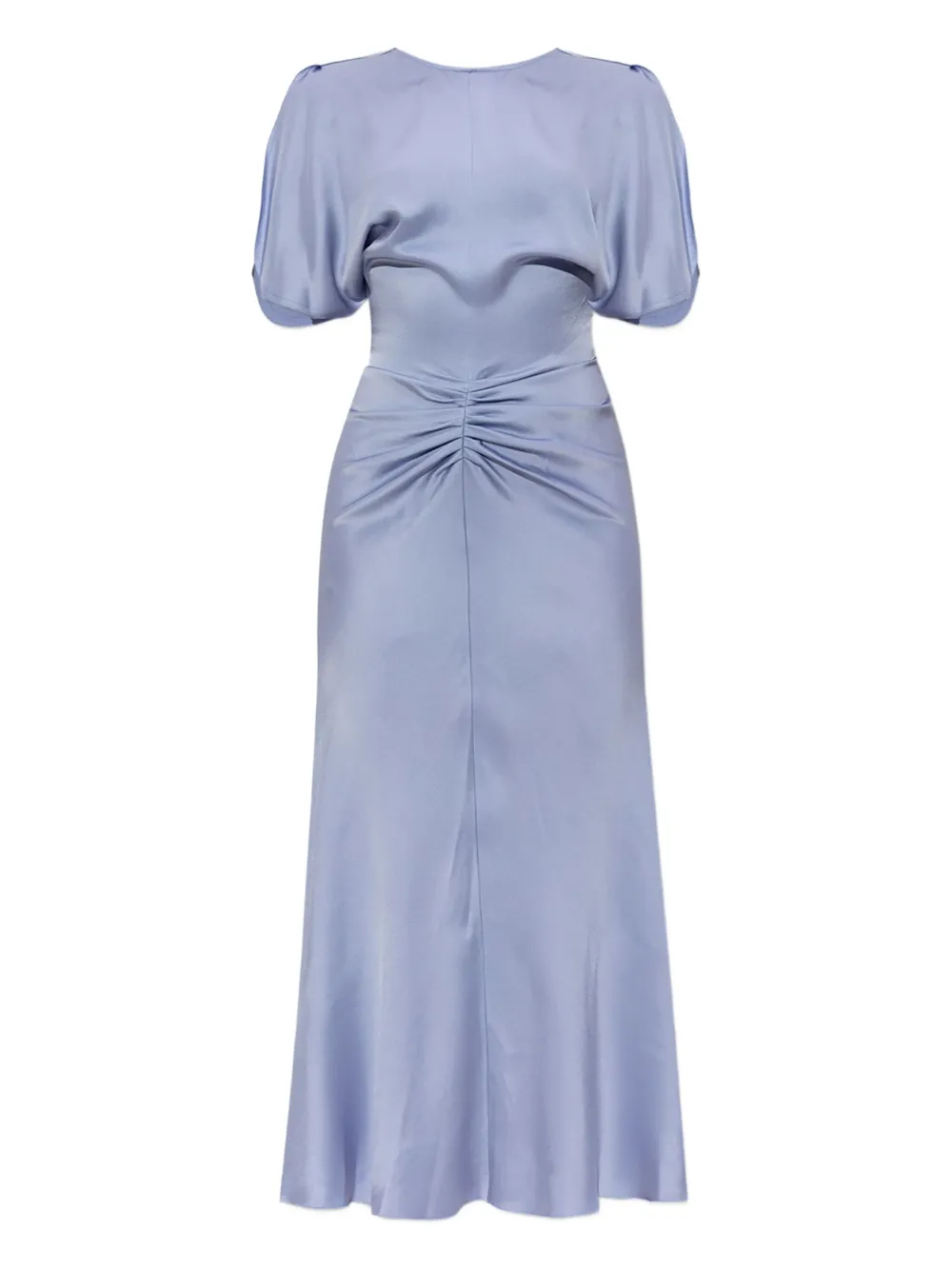 Shop Victoria Beckham Puff-sleeved Ruched Dress