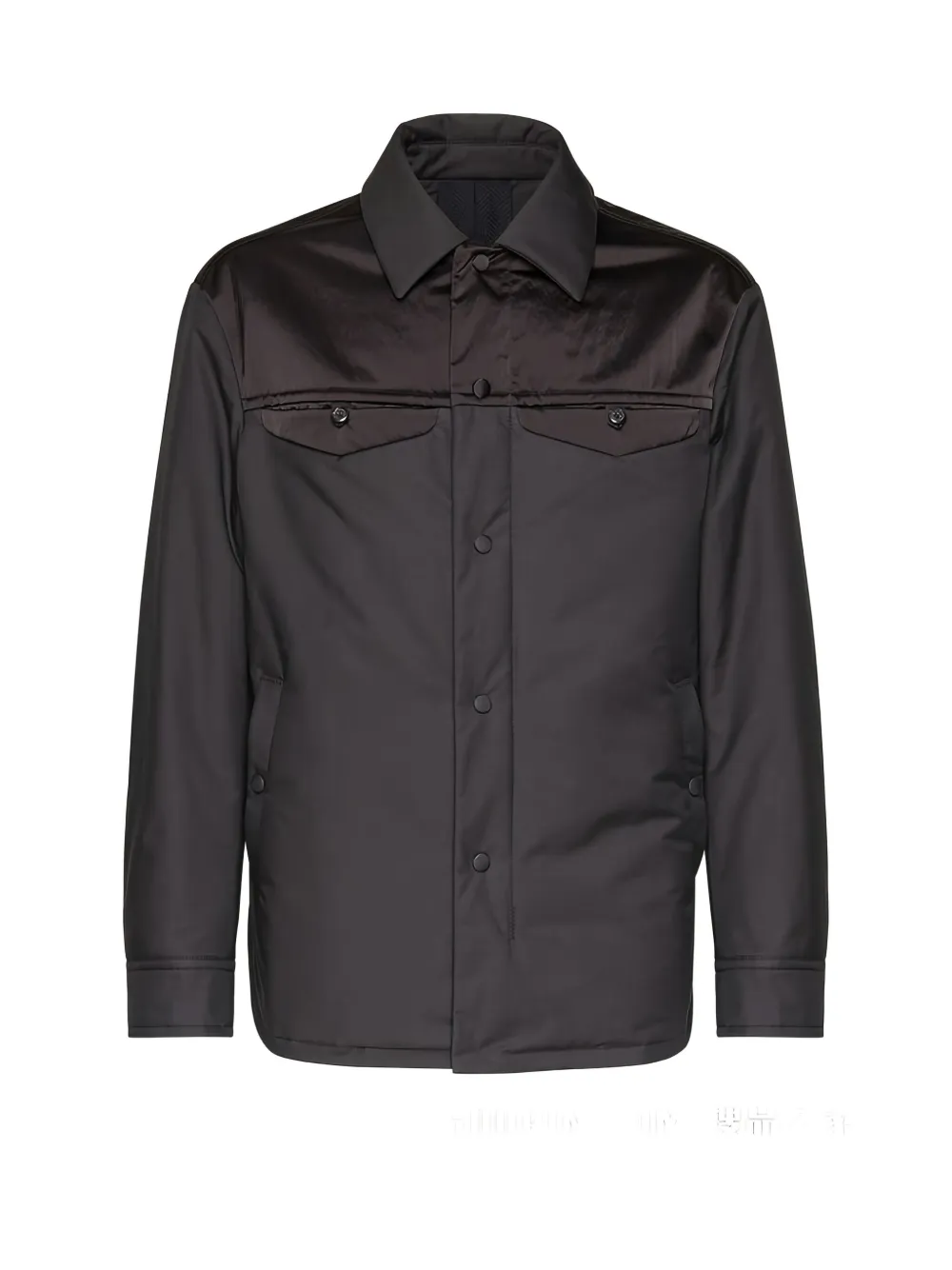 Ferragamo satin-panel shirt jacket Zwart