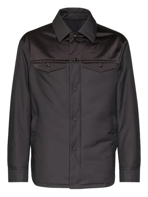 Ferragamo satin-panel shirt jacket