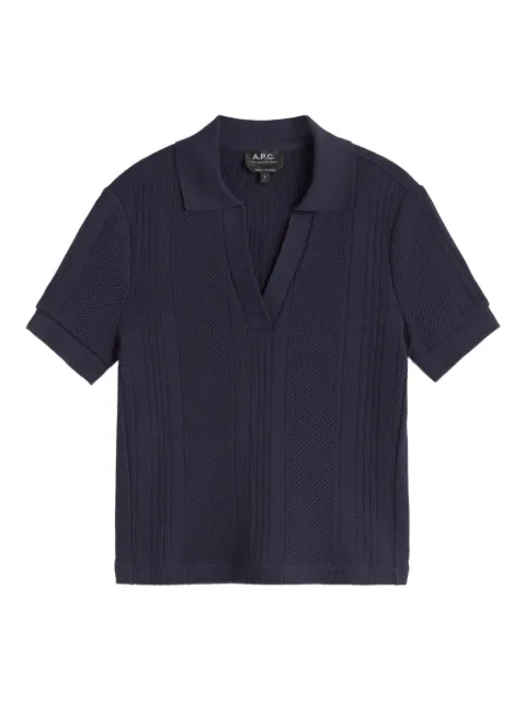 A.P.C. Ophélia textured polo-neck T-shirt