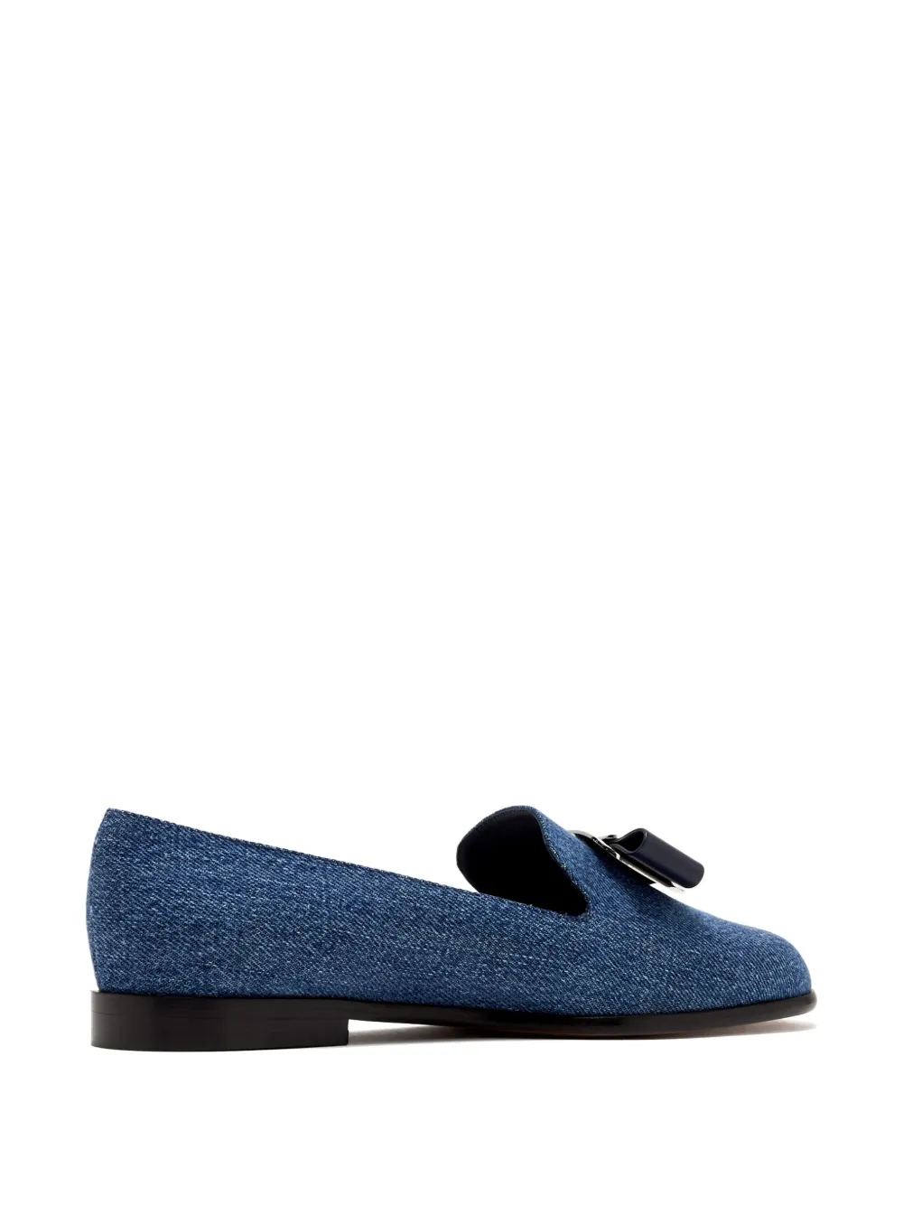 Ferragamo buckle-detailed denim loafers Blue