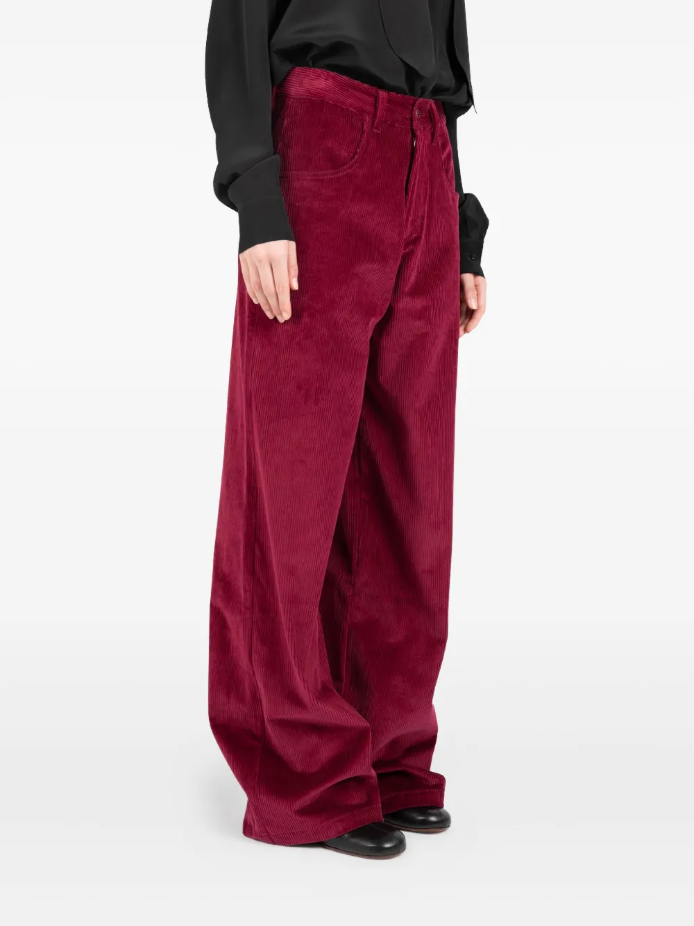 Société Anonyme corduroy-texture trousers Rood
