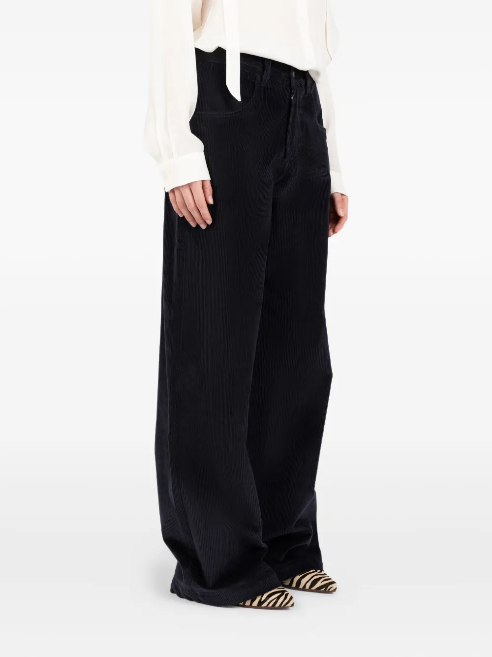 Société Anonyme corduroy-texture trousers Blauw