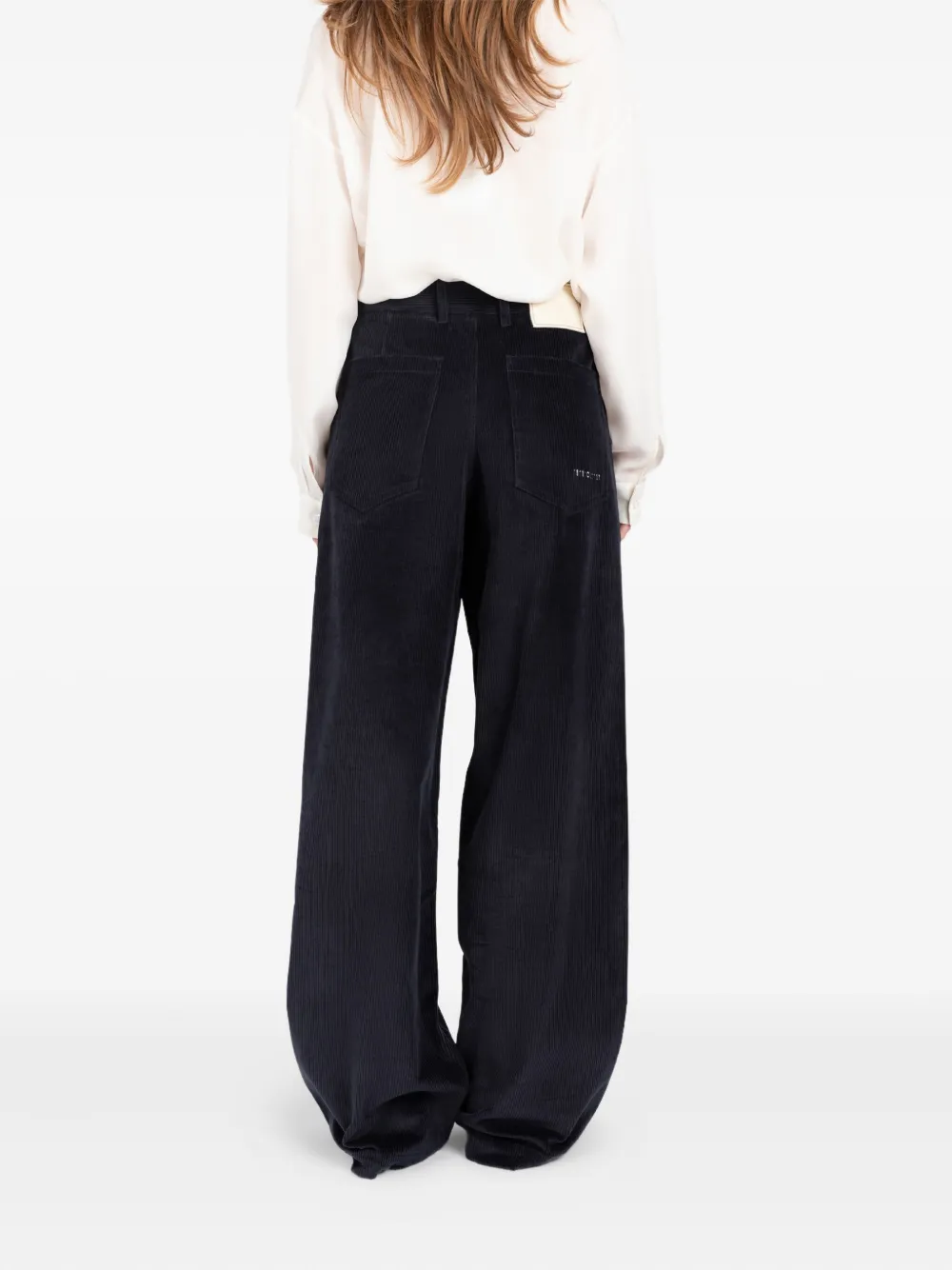 Société Anonyme corduroy-texture trousers Blauw