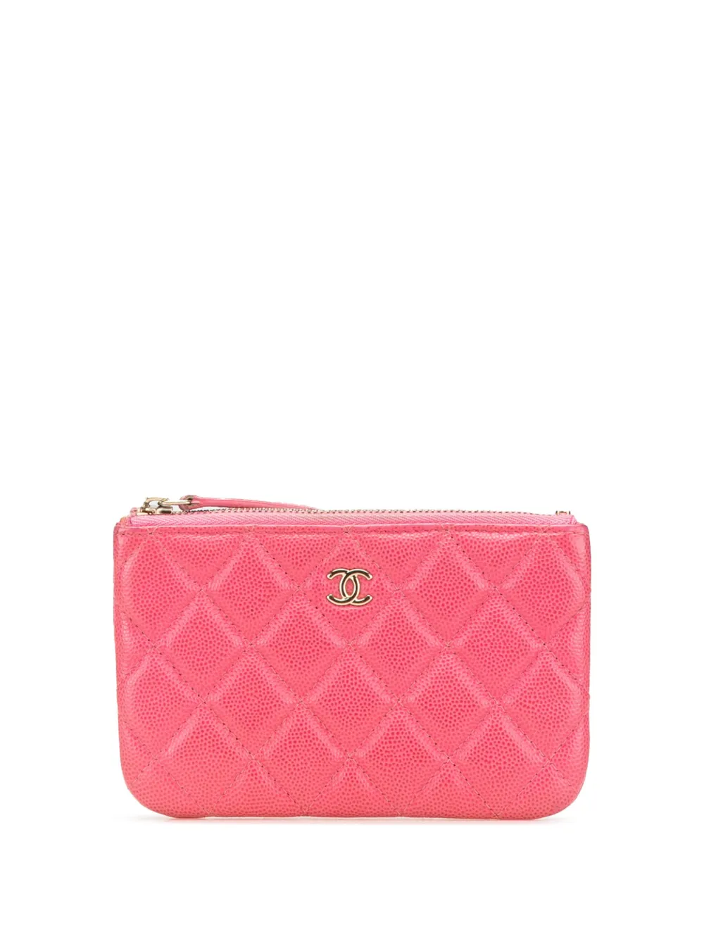 CHANEL Pre-Owned 2018-2019 Small Quilted Caviar Cosmetic Case pouch - CHANEL Pre-Owned 2018-2019 Small Quilted Caviar Cosmetic Case pouch -