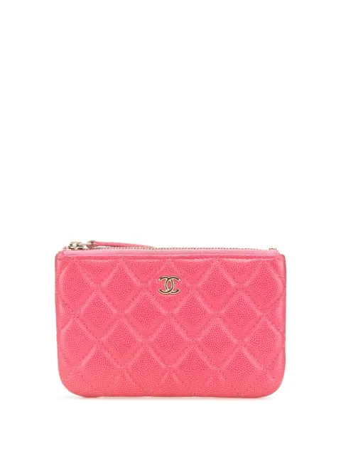 CHANEL Pre-Owned 2018-2019 스몰 퀼팅 캐비어 메이크업 파우치