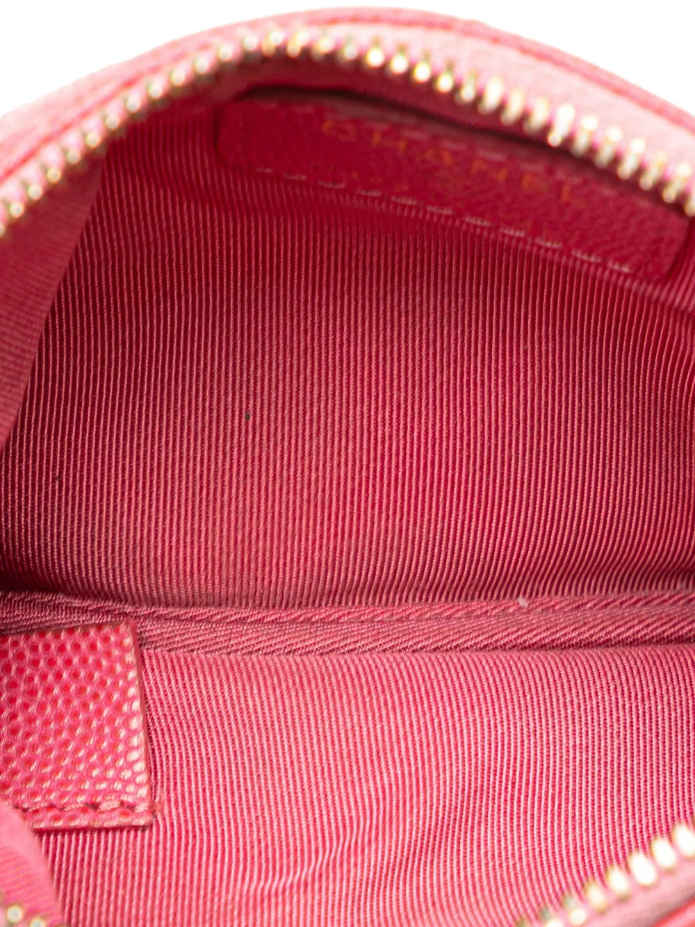 Pre-owned Chanel 2018-2019 Small Quilted Caviar Cosmetic Case Pouch In Pink
