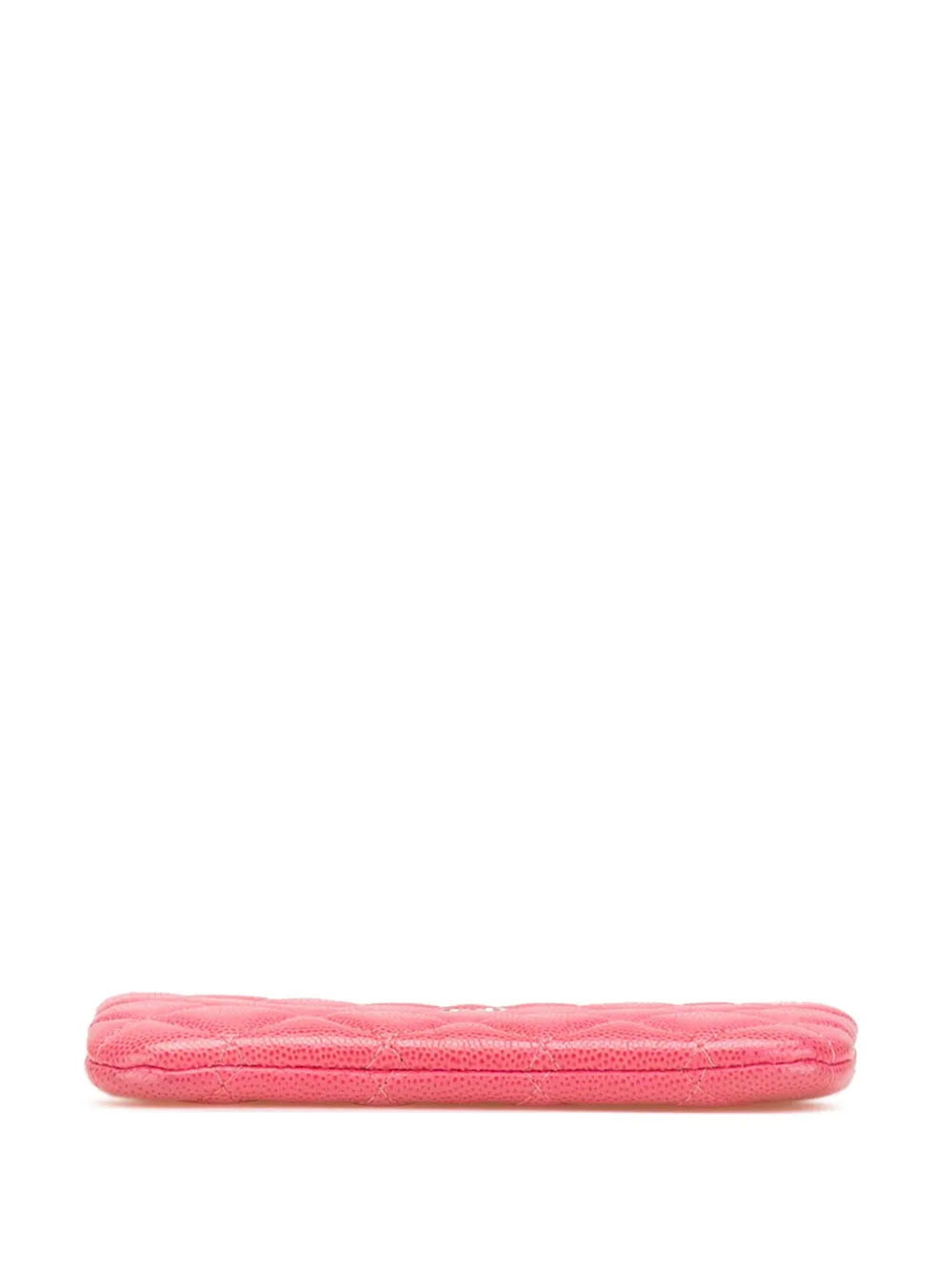 Pre-owned Chanel 2018-2019 Small Quilted Caviar Cosmetic Case Pouch In Pink