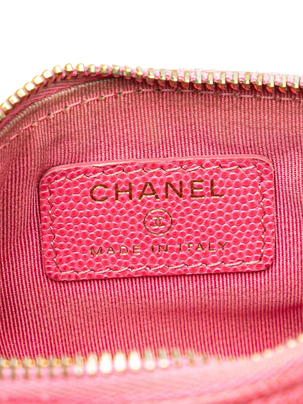 Pre-owned Chanel 2018-2019 Small Quilted Caviar Cosmetic Case Pouch In Pink