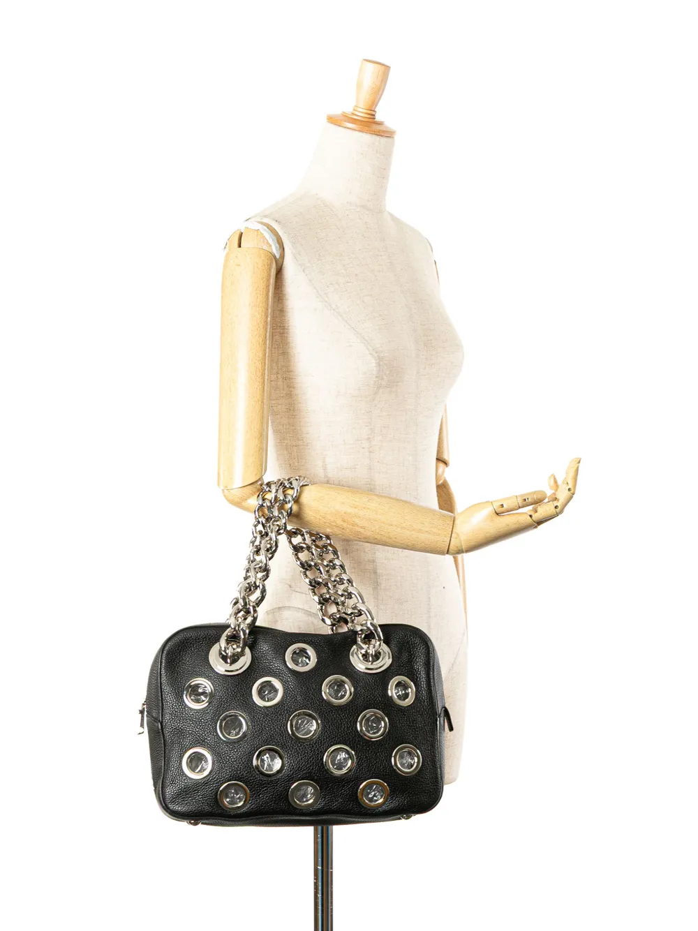Prada Pre-Owned 2000-2024 Vitello Daino Grommet Chain handbag | Pre-Owned | Image 2