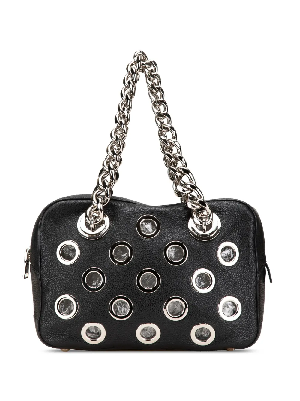 Prada Pre-Owned 2000-2024 Vitello Daino Grommet Chain handbag | Black | Image 1