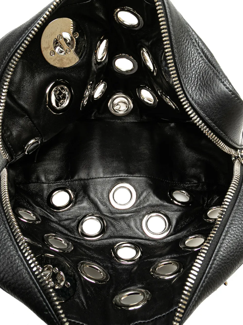 Pre-owned Prada 2000-2024 Vitello Daino Grommet Chain Handbag