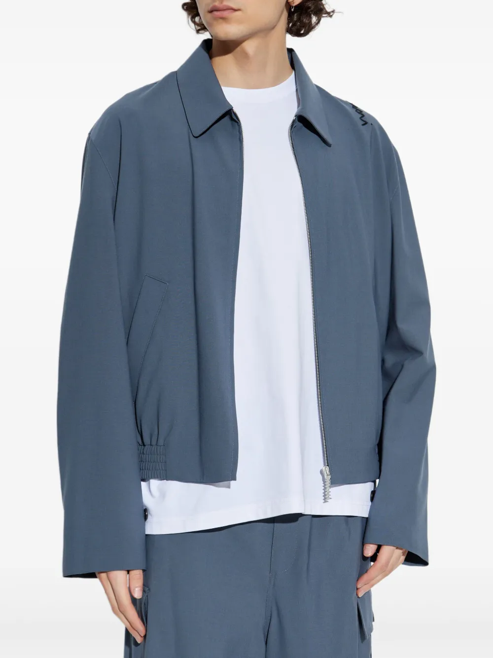 Marni Bomberjack met logoprint Blauw