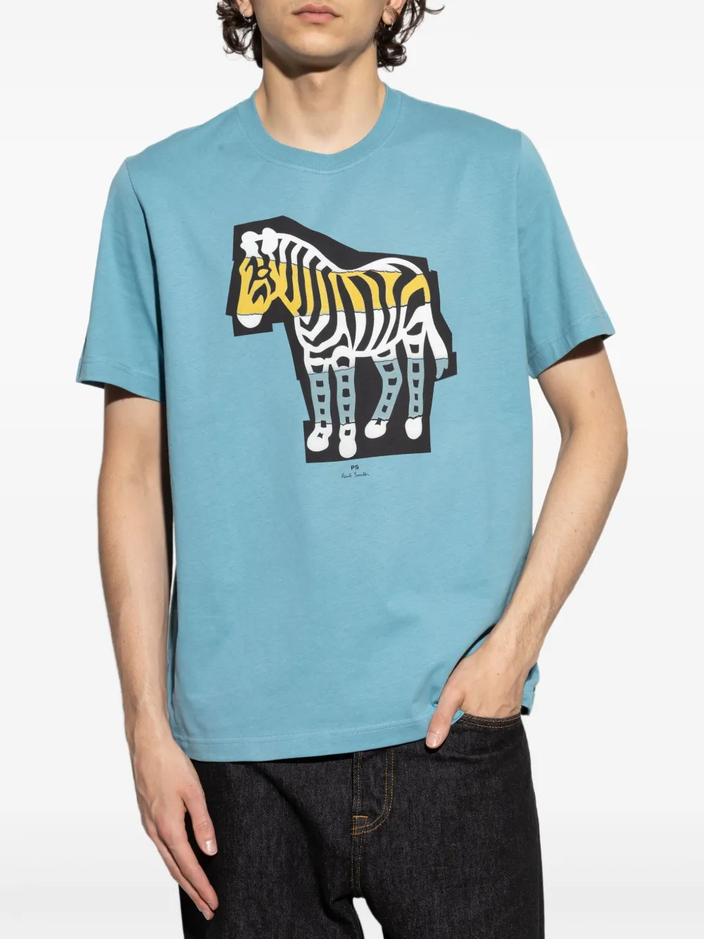PS Paul Smith T-shirt met zebraprint Blauw