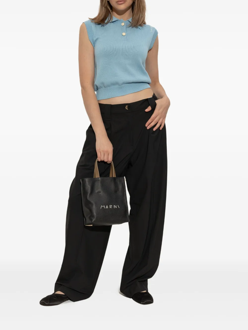 Marni leather ballet flats Black