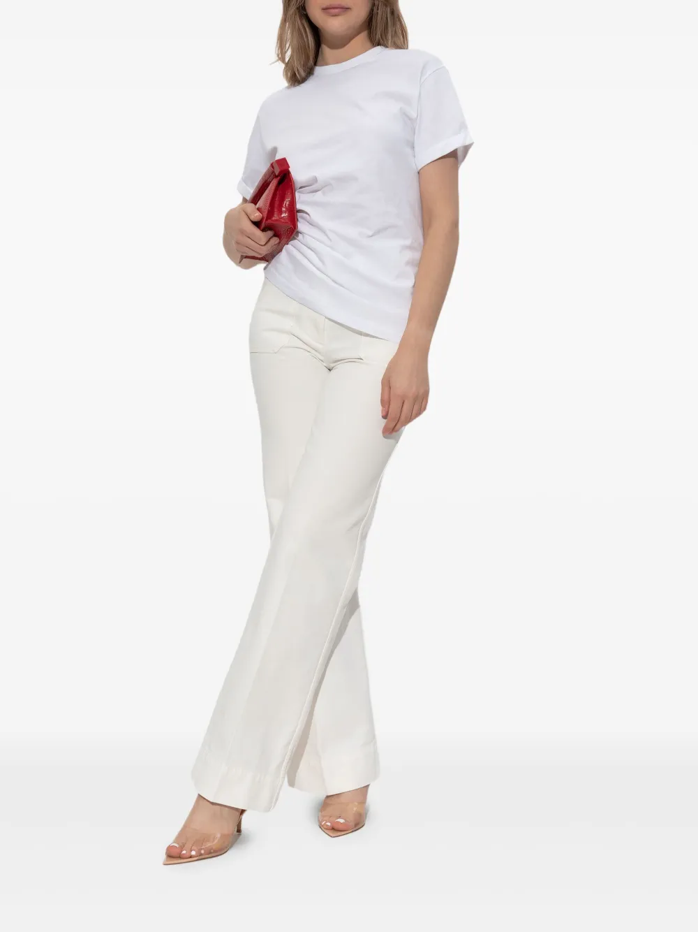 Victoria Beckham T-shirt met ruches Wit