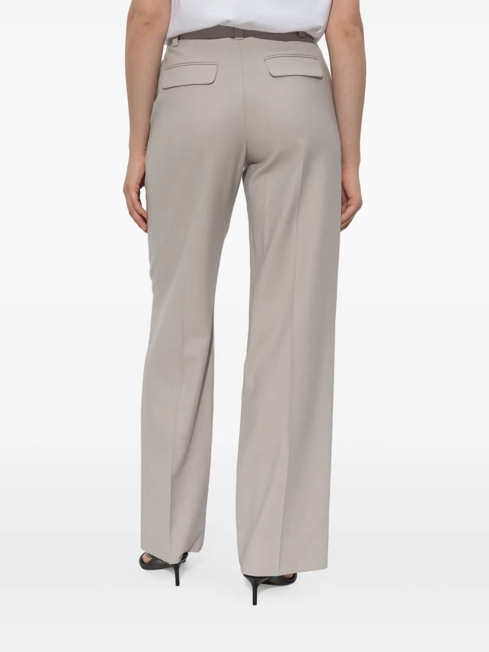Victoria Beckham Pantalon met wijde pijpen Beige