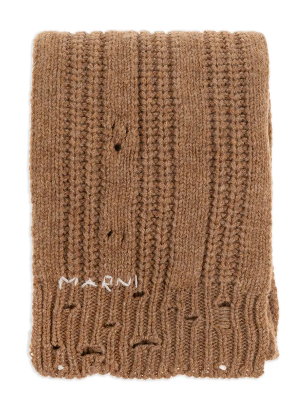 Marni Chunky-knit Scarf in Brown