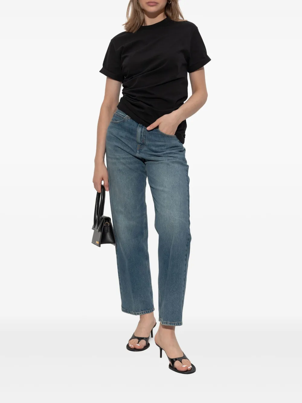 Victoria Beckham washed straight-leg jeans - Blauw