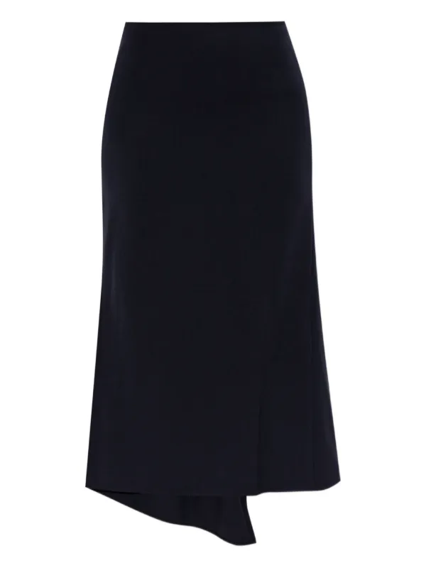 Victoria Beckham Asymmetric-hem Midi Skirt in Black