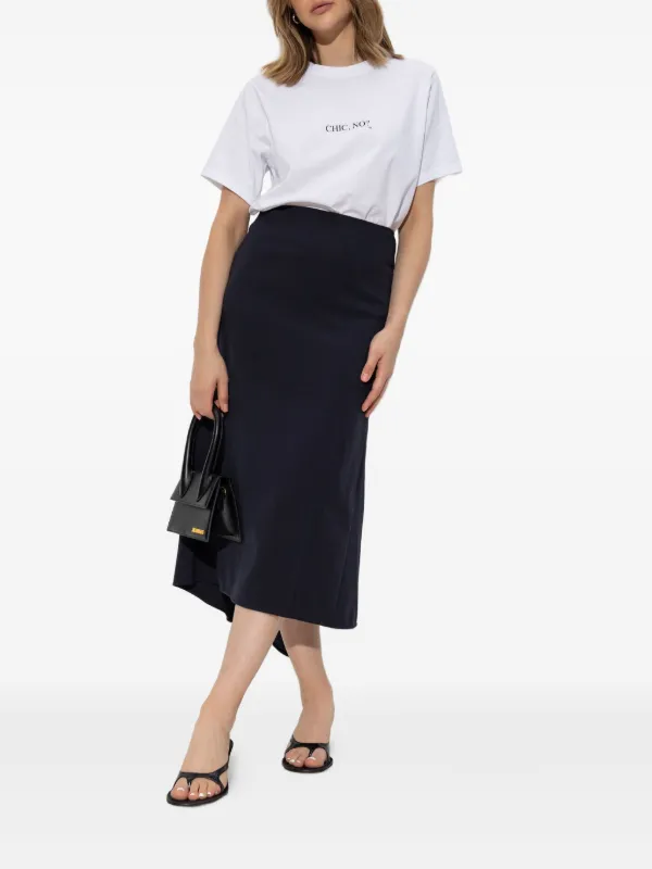 Victoria Beckham アシンメトリーヘム スカート | ブルー