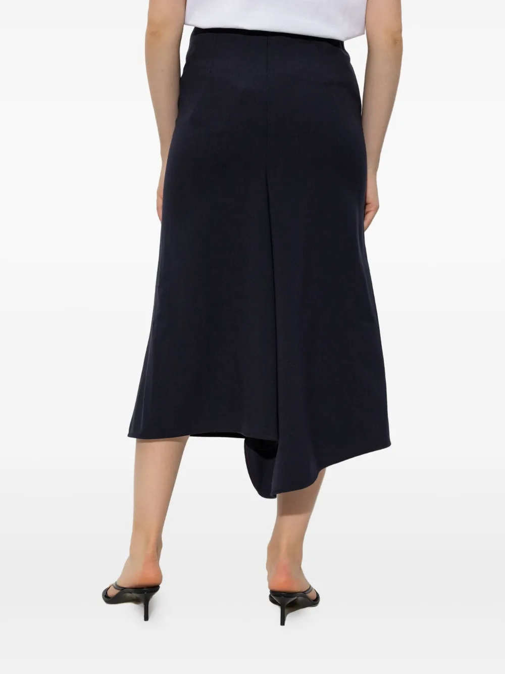 Victoria Beckham Midi-rok met asymmetrische afwerking Blauw