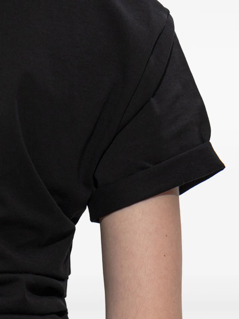 Victoria Beckham Asymmetrisch T-shirt met ruches Zwart