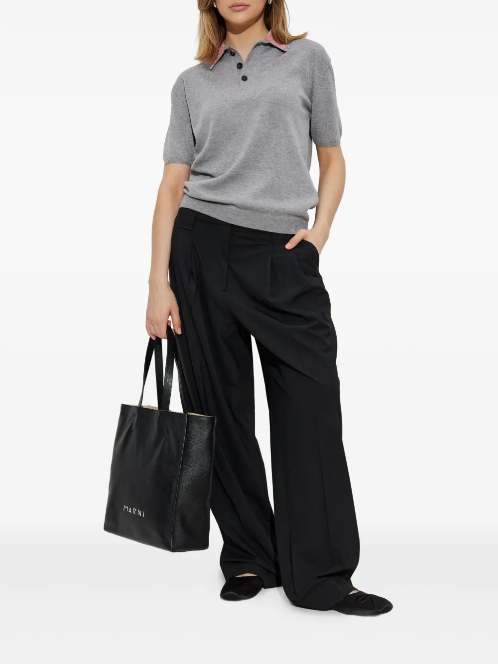 Marni jersey polo top - Grijs
