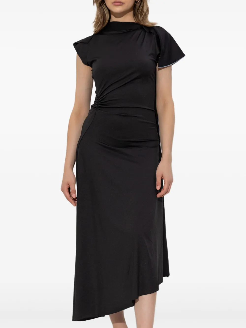 Victoria Beckham Asymmetrische gedrapeerde jurk Zwart