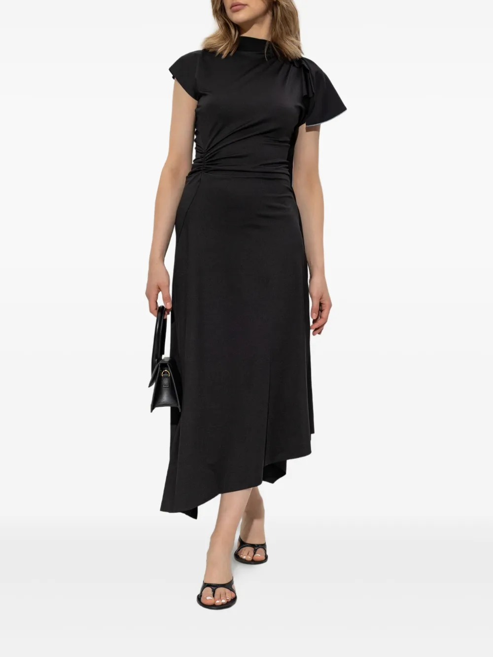 Victoria Beckham asymmetrical draped dress - Zwart