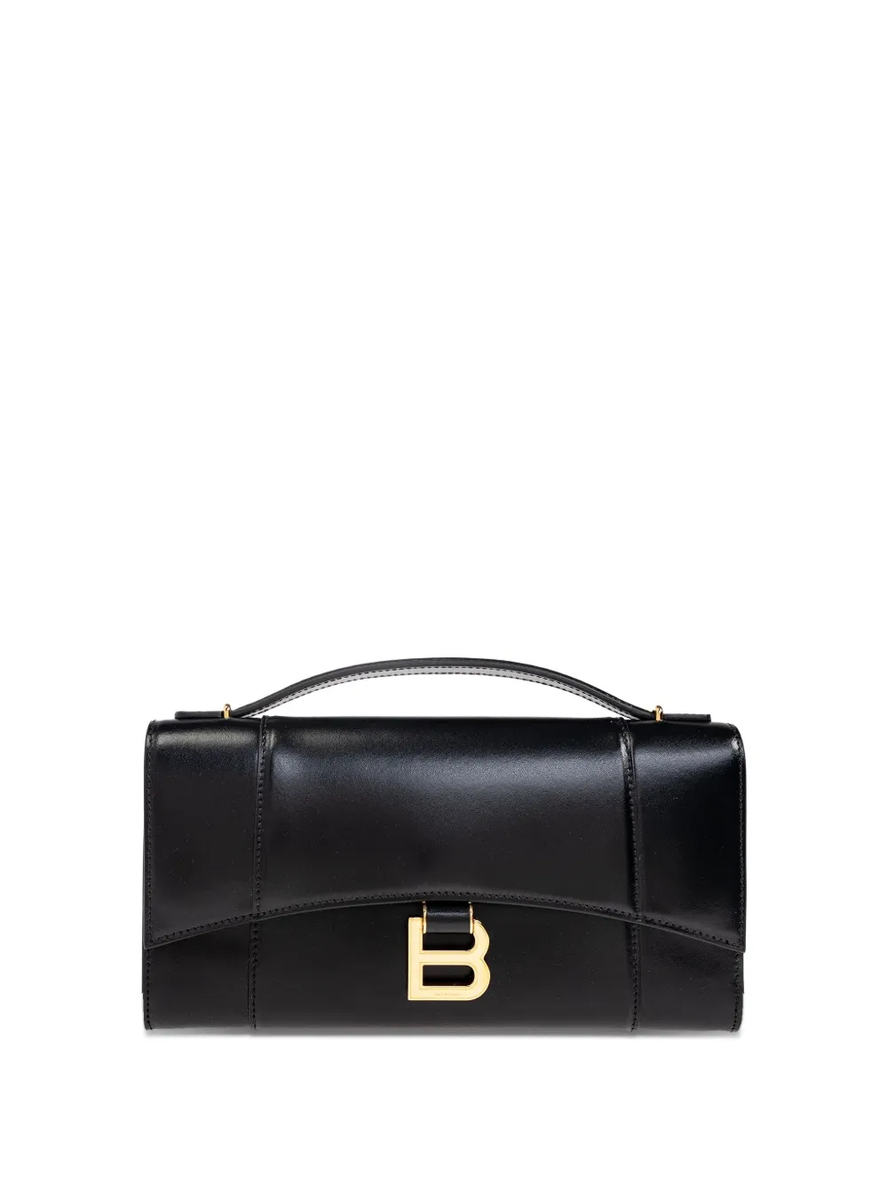 Balenciaga Clutch in pelle nera con battente - Nero